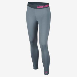 Nike Girls Pro Dri-fit Size Medium Leggings Gray